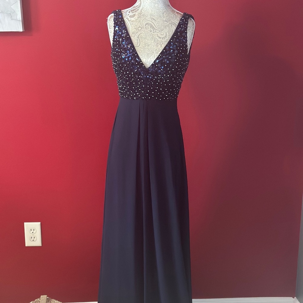 Aidan Mattox Long Blue Gown